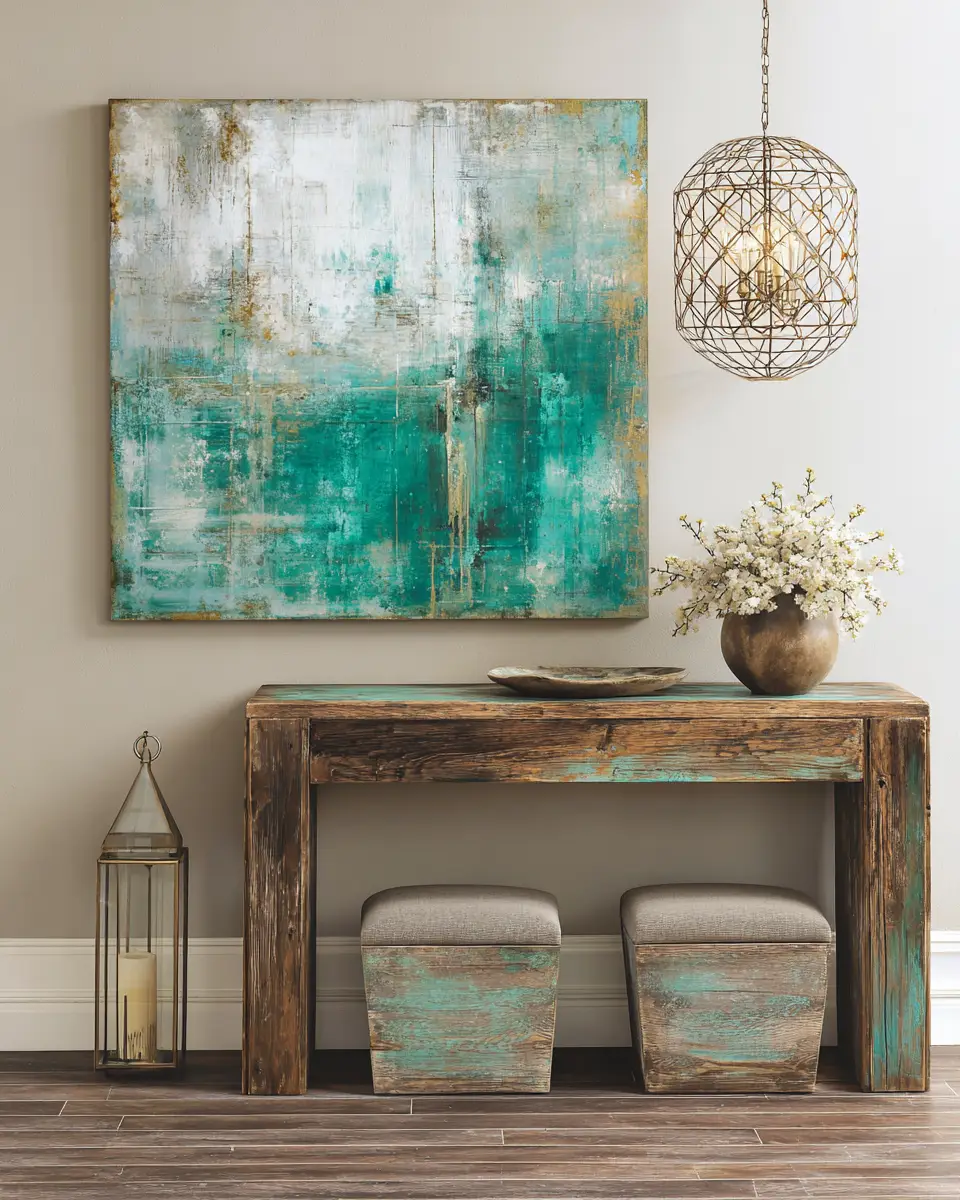 Emerald Green Rustic Entryway Decor Ideas