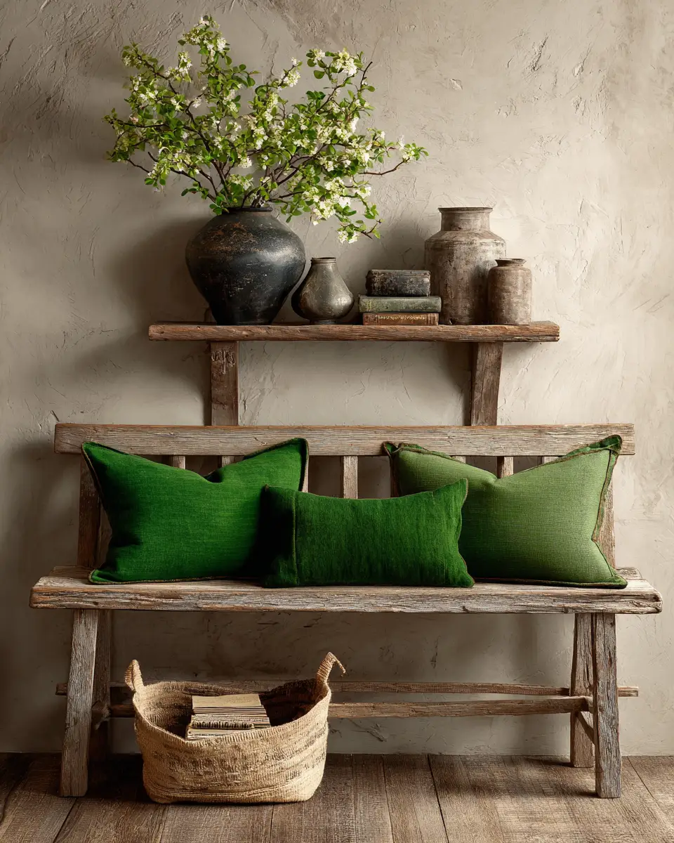 Emerald Green Rustic Entryway Decor Ideas
