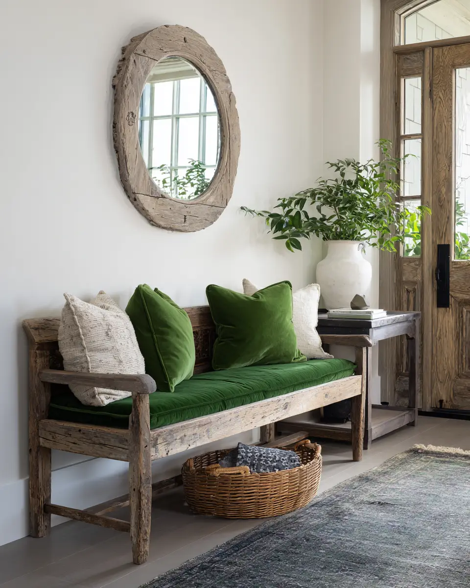 Emerald Green Rustic Entryway Decor Ideas
