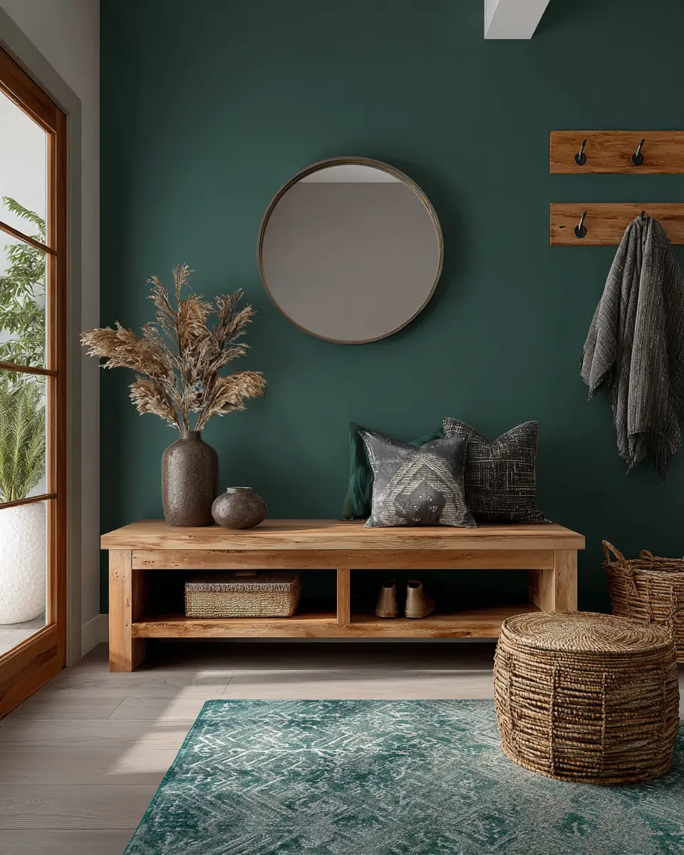 Emerald Green Rustic Entryway Decor Ideas