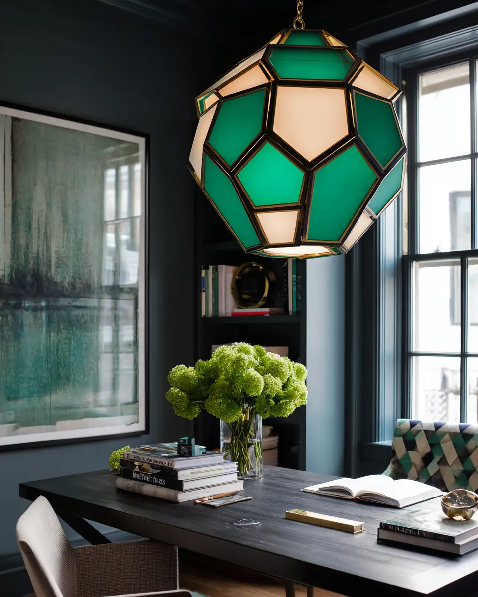 Emerald Green Scandinavian Home Office Decor Ideas