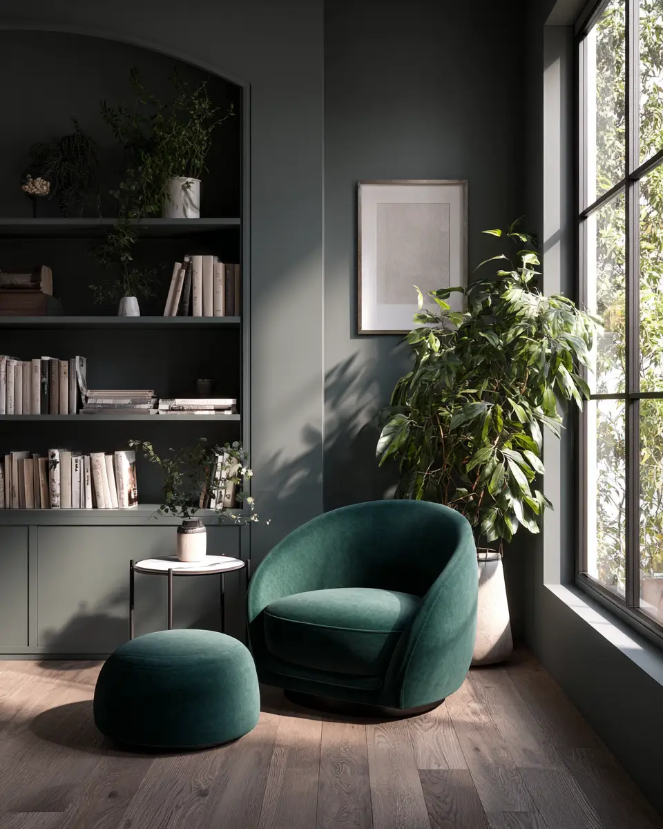 Emerald Green Scandinavian Home Office Decor Ideas