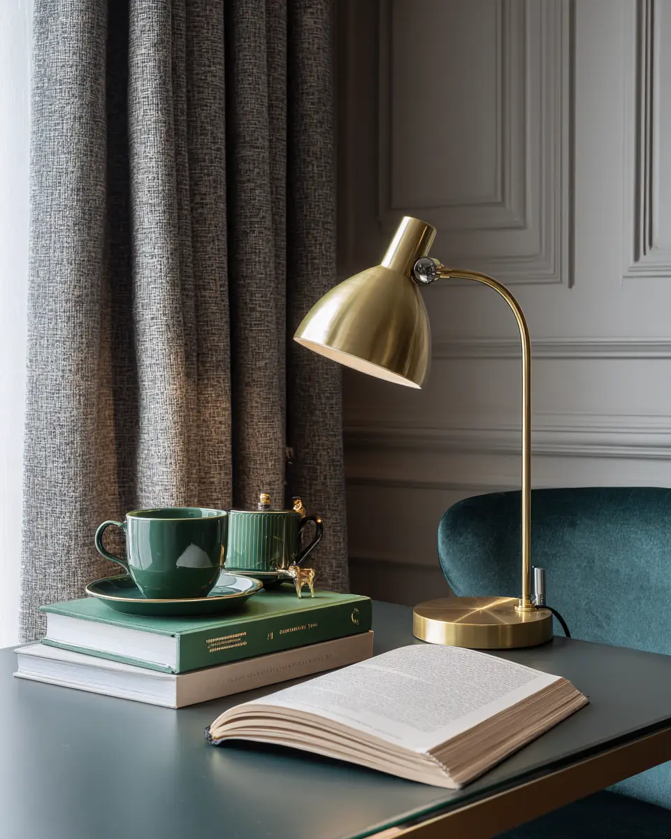 Emerald Green Scandinavian Home Office Decor Ideas