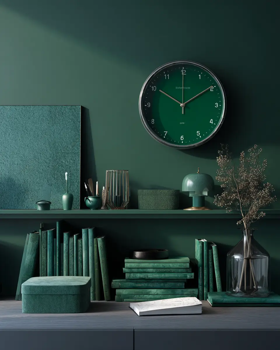 Emerald Green Scandinavian Home Office Decor Ideas