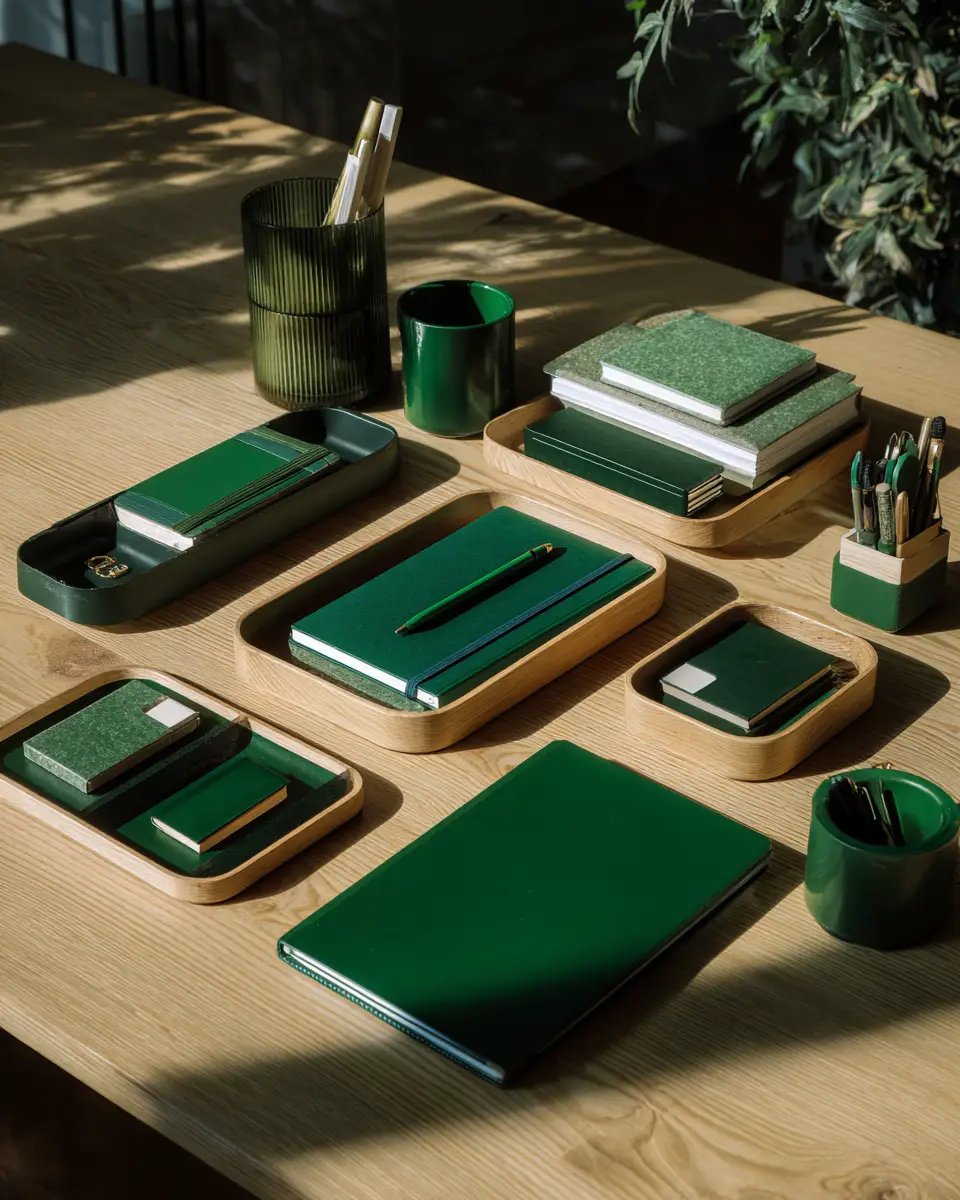 Emerald Green Scandinavian Home Office Decor Ideas