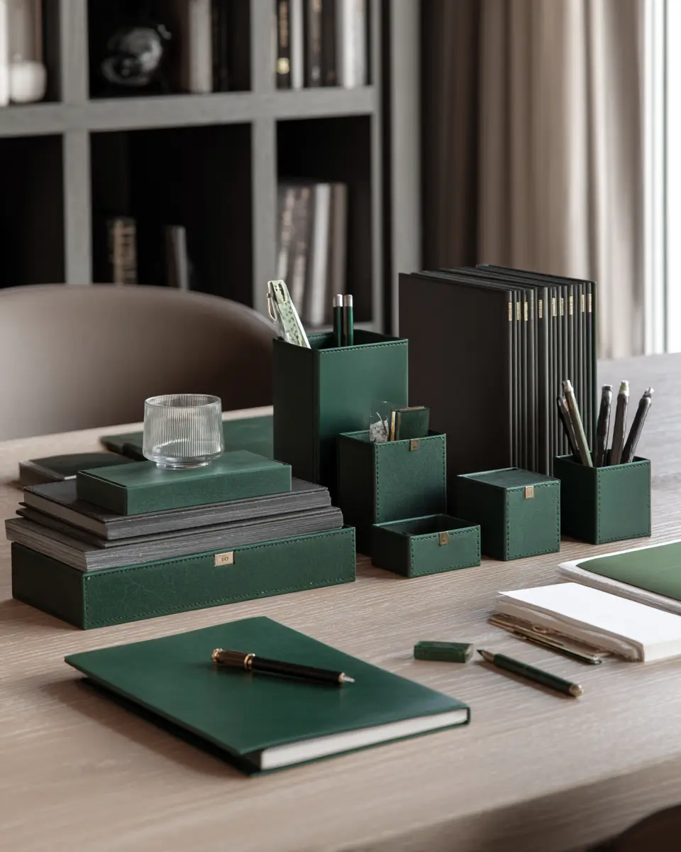 Emerald Green Scandinavian Home Office Decor Ideas