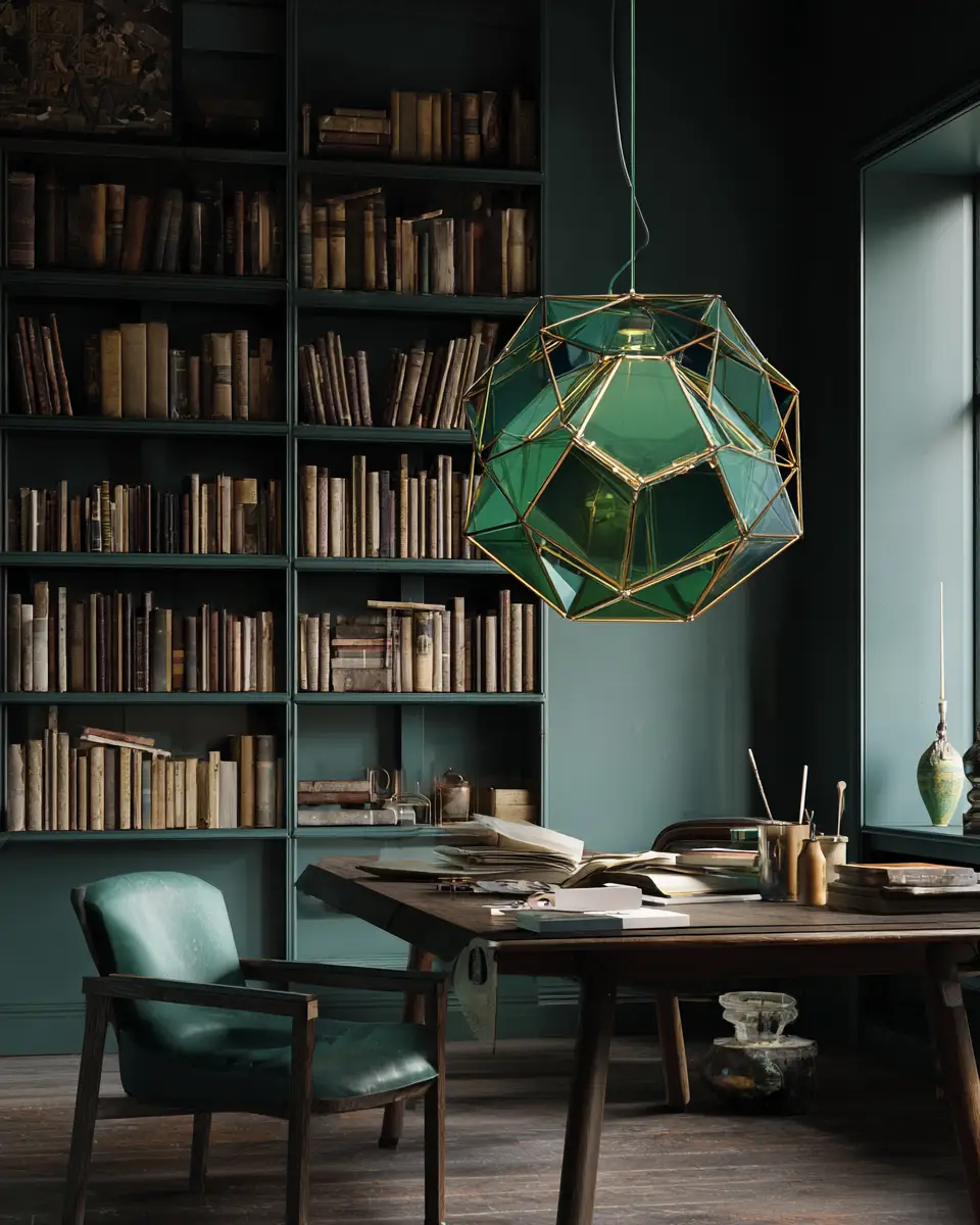 Emerald Green Scandinavian Home Office Decor Ideas