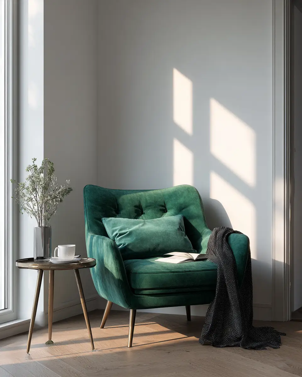 Emerald Green Scandinavian Home Office Decor Ideas