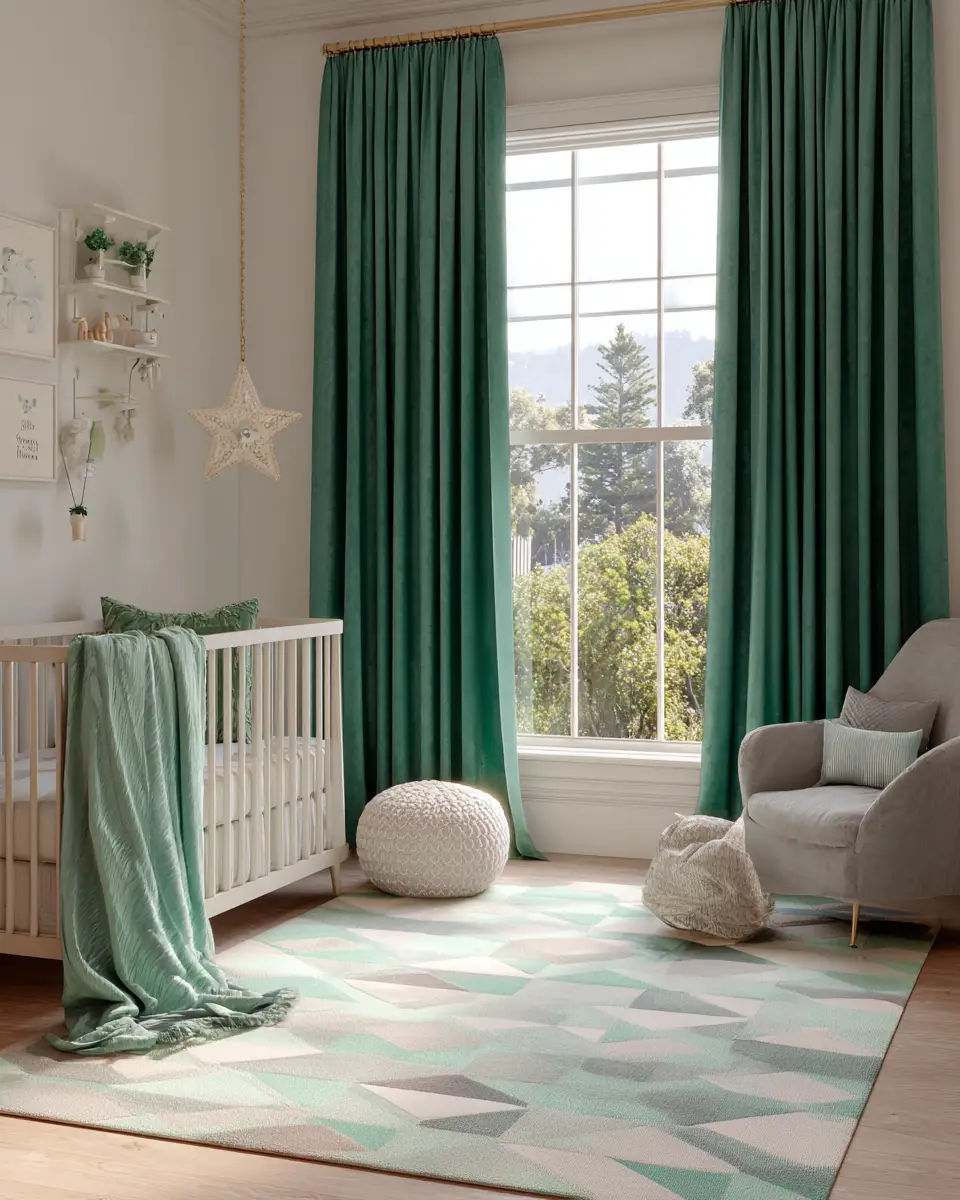 Emerald Green Scandinavian Nursery Decor Ideas
