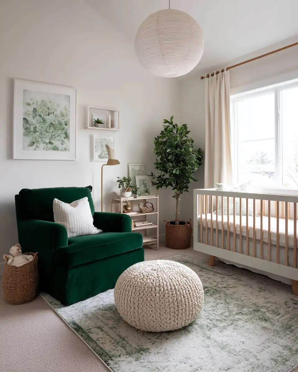 Emerald Green Scandinavian Nursery Decor Ideas