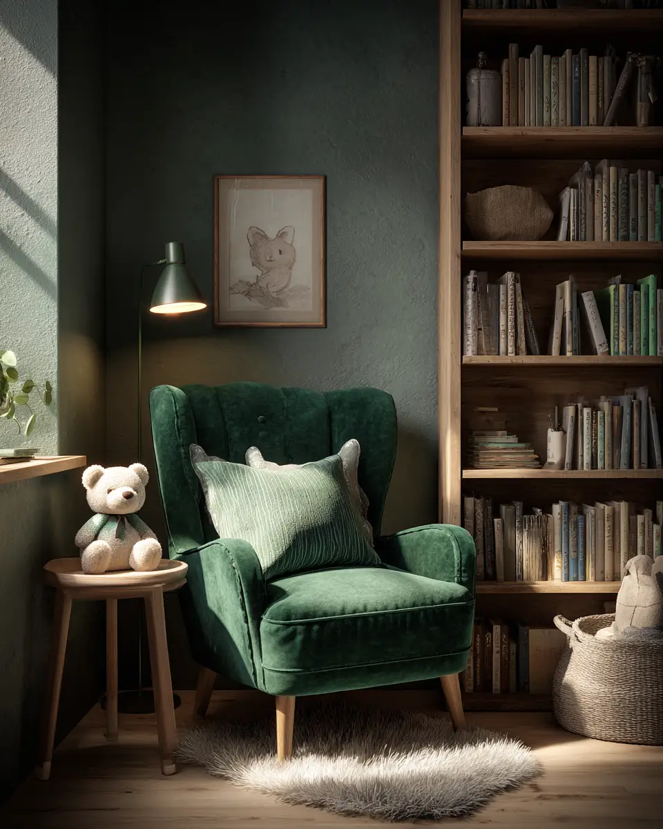 Emerald Green Scandinavian Nursery Decor Ideas