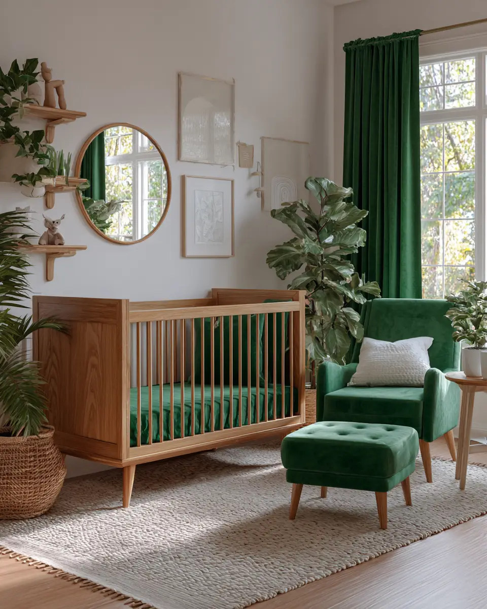 Emerald Green Scandinavian Nursery Decor Ideas
