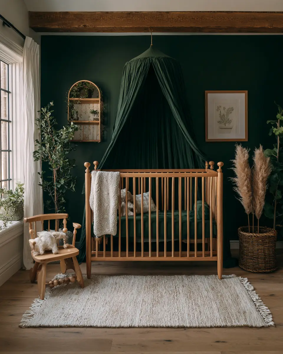 Emerald Green Scandinavian Nursery Decor Ideas