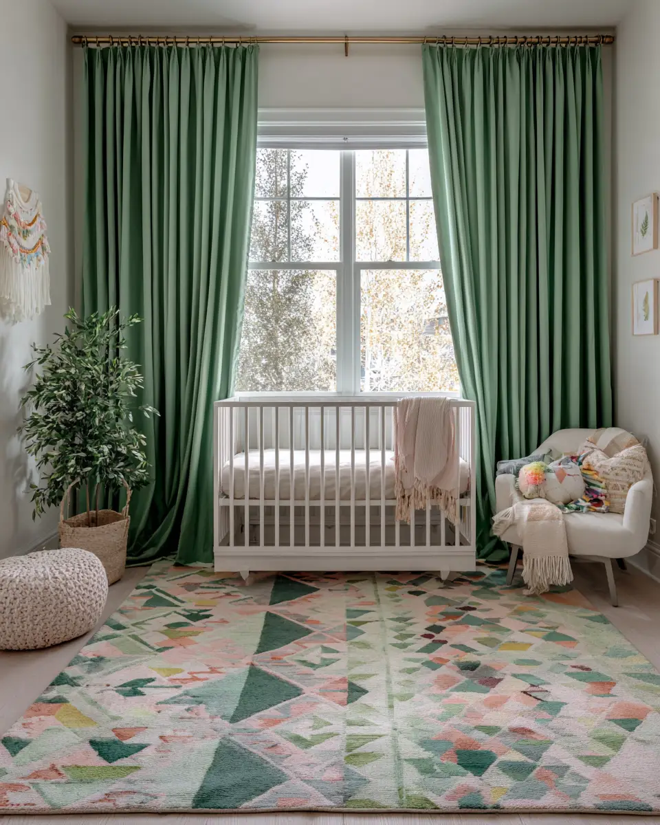 Emerald Green Scandinavian Nursery Decor Ideas