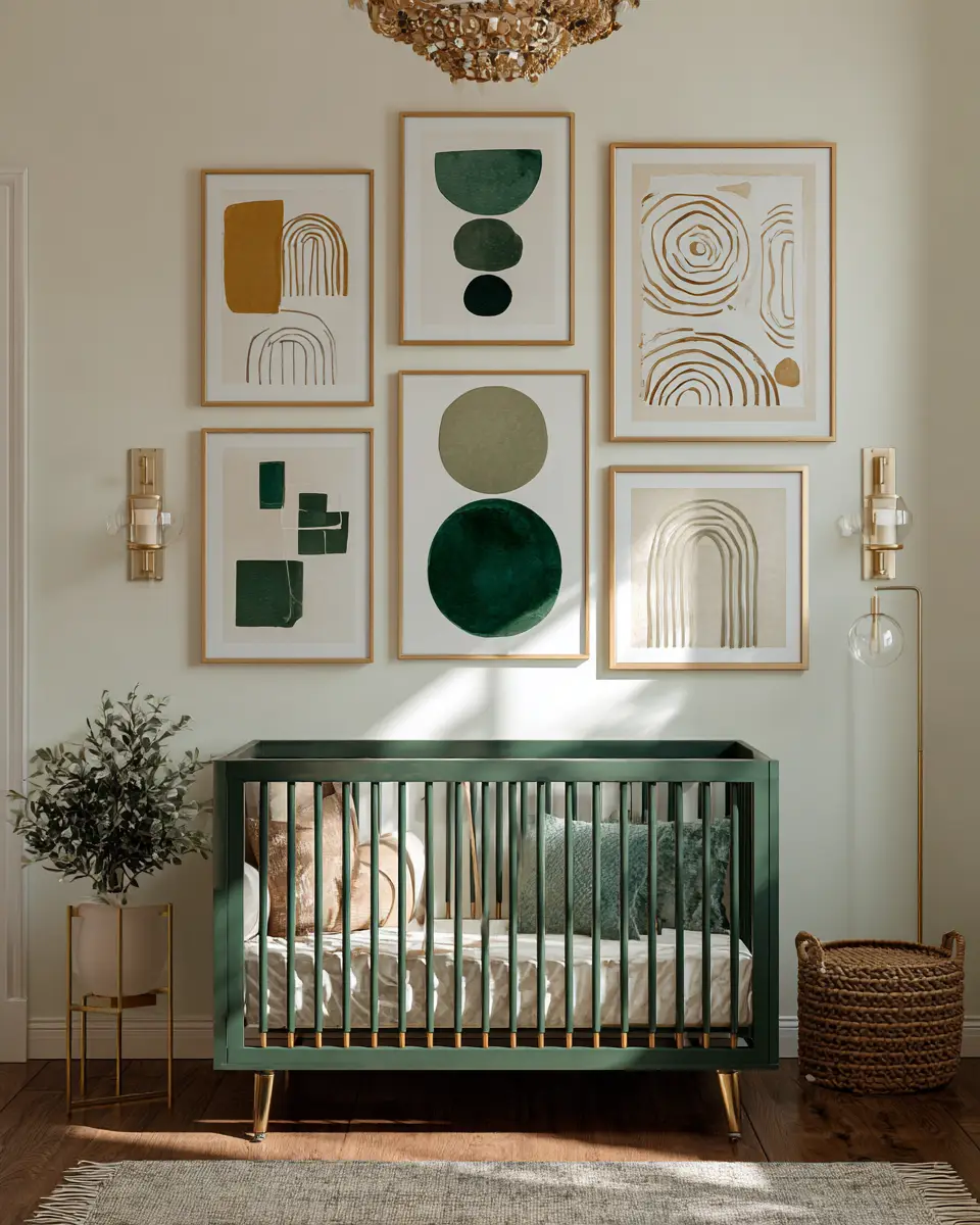 Emerald Green Scandinavian Nursery Decor Ideas