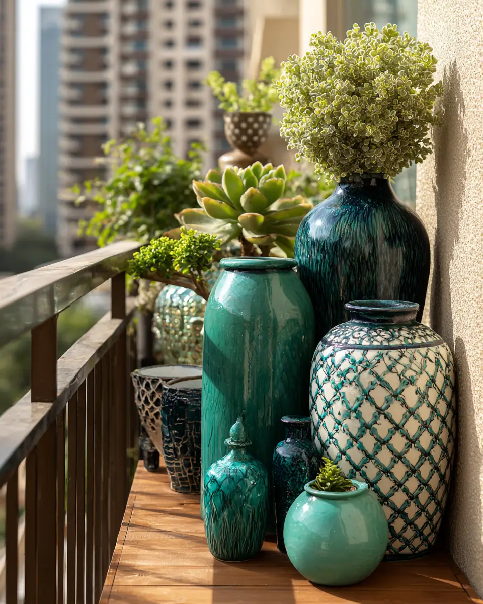 Emerald Green Traditional Balcony Decor Ideas