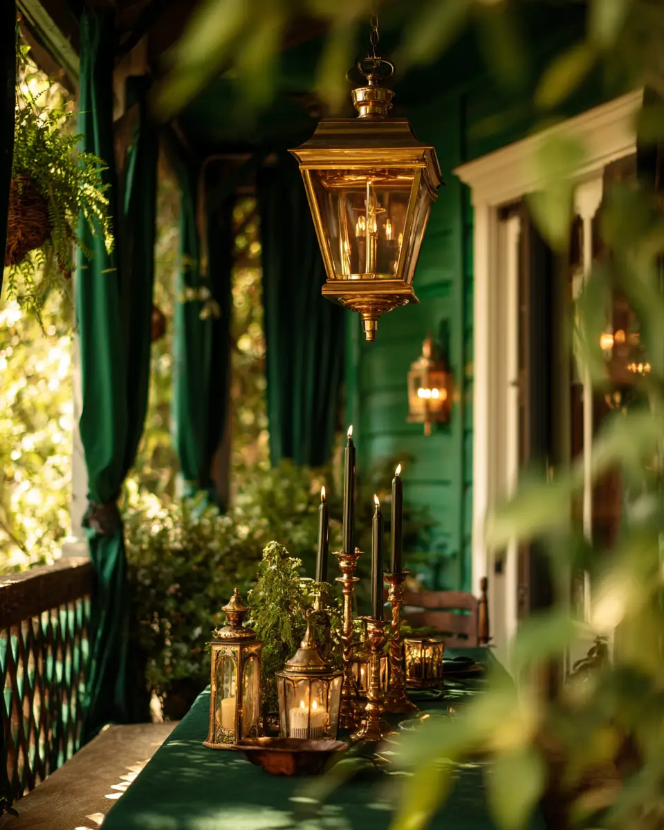 Emerald Green Traditional Balcony Decor Ideas