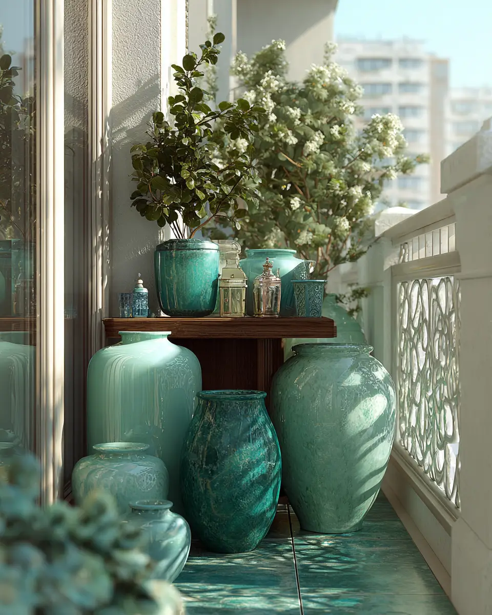 Emerald Green Traditional Balcony Decor Ideas