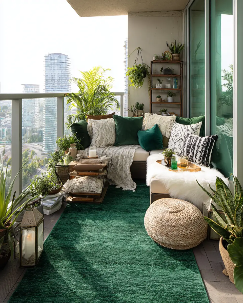 Emerald Green Traditional Balcony Decor Ideas