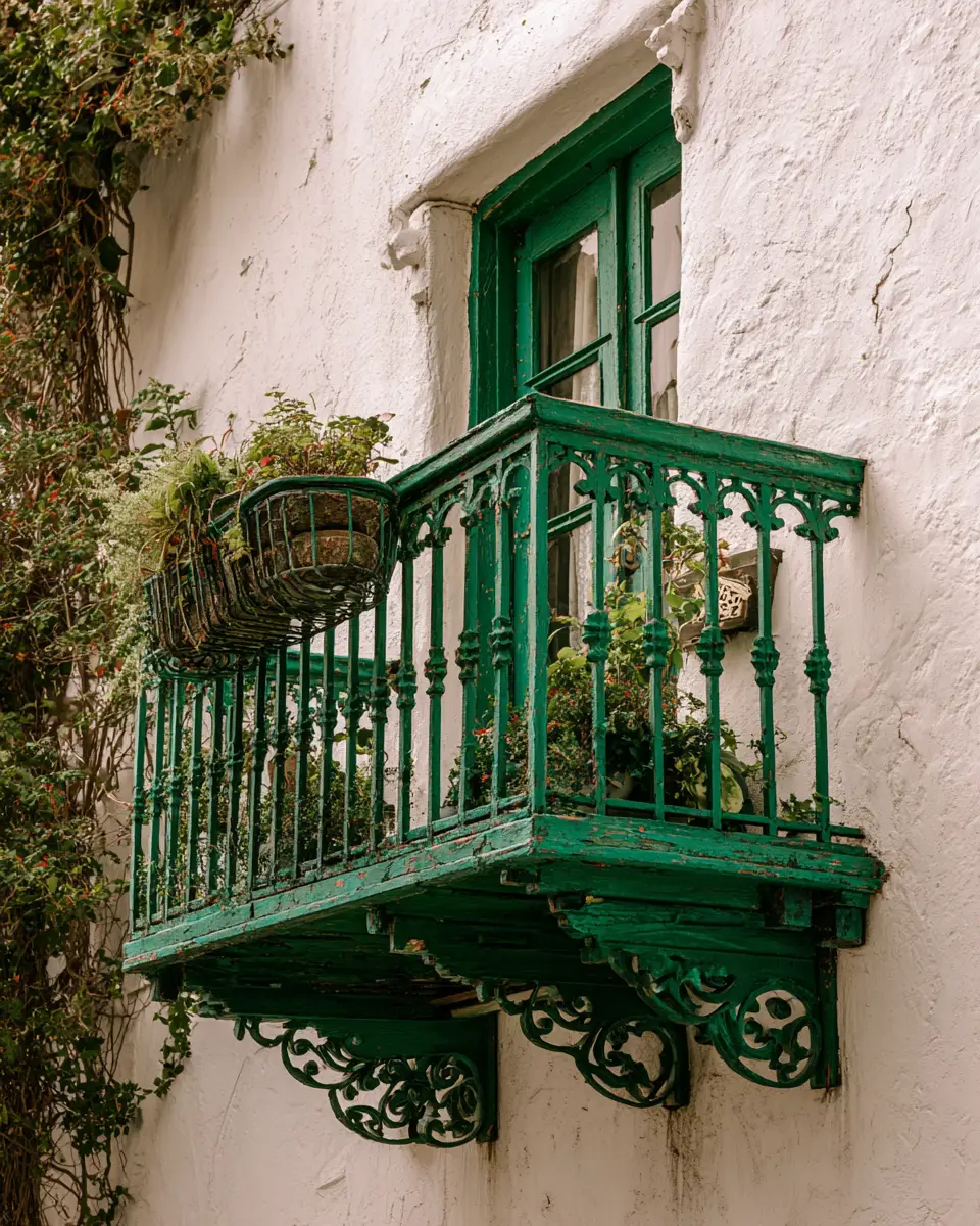Emerald Green Traditional Balcony Decor Ideas