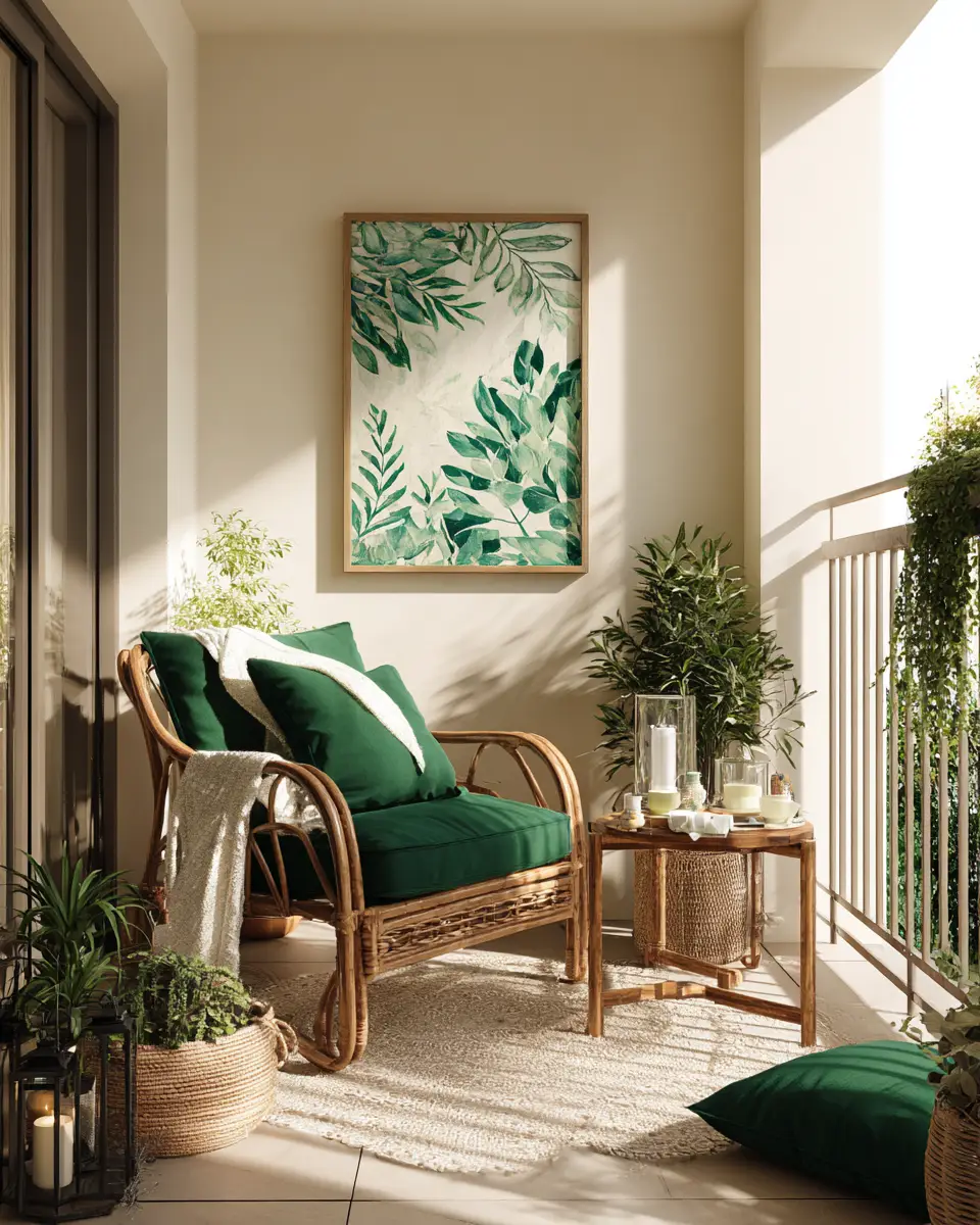 Emerald Green Traditional Balcony Decor Ideas