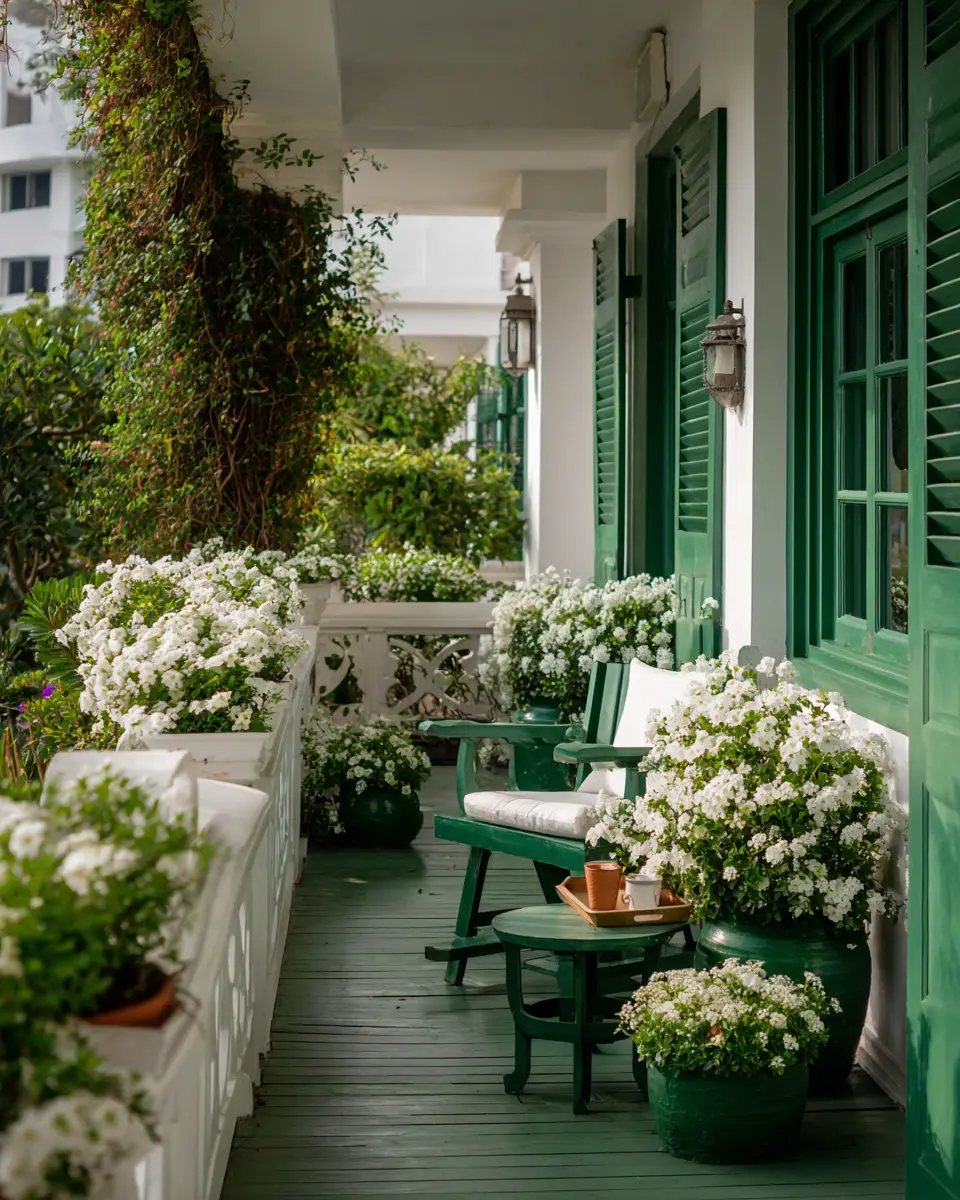 Emerald Green Traditional Balcony Decor Ideas