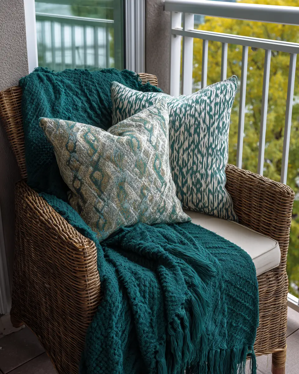 Emerald Green Traditional Balcony Decor Ideas