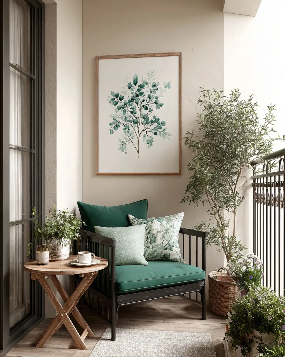 Emerald Green Traditional Balcony Decor Ideas