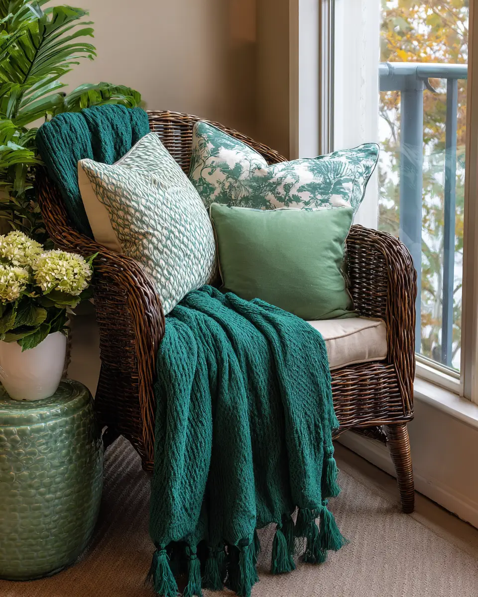 Emerald Green Traditional Balcony Decor Ideas