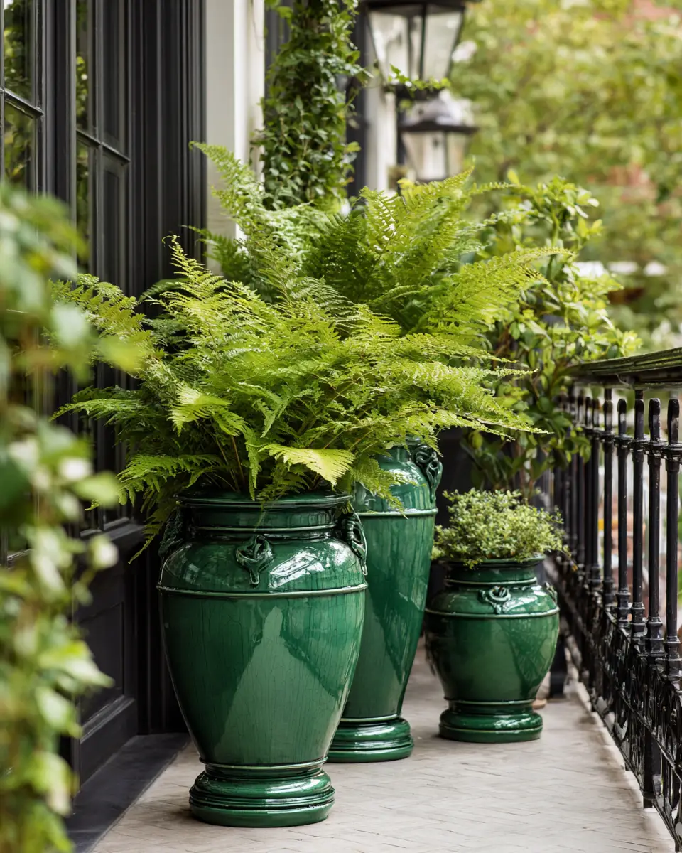 Emerald Green Traditional Balcony Decor Ideas