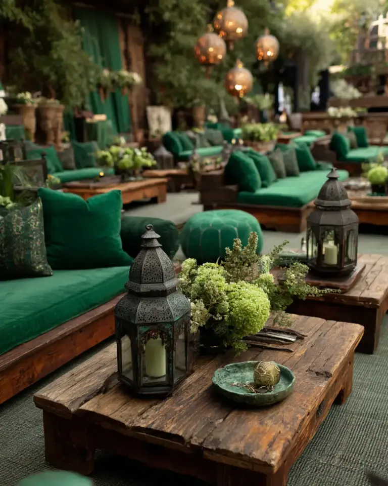 Emerald Green Traditional Patio Decor Ideas - Featured