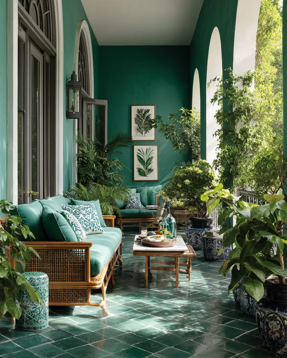 Emerald Green Traditional Patio Decor Ideas