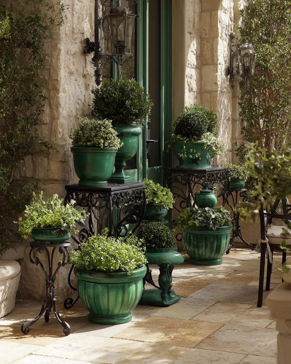 Emerald Green Traditional Patio Decor Ideas