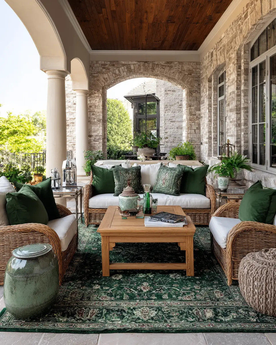 Emerald Green Traditional Patio Decor Ideas