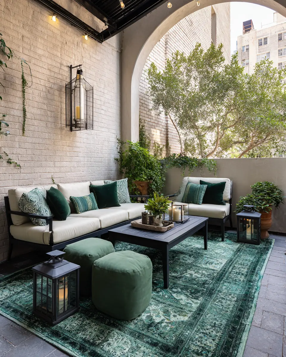 Emerald Green Traditional Patio Decor Ideas
