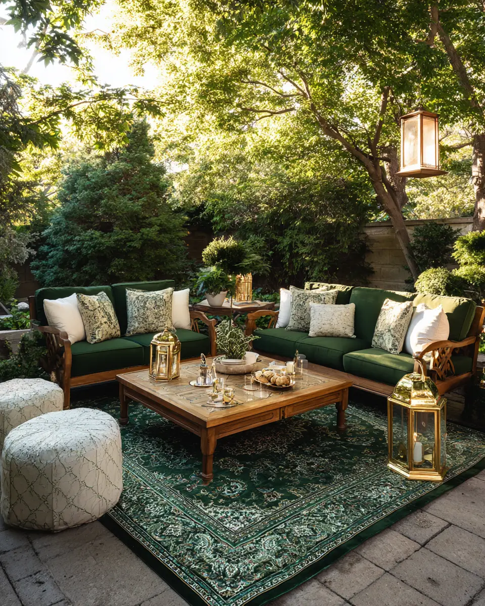 Emerald Green Traditional Patio Decor Ideas