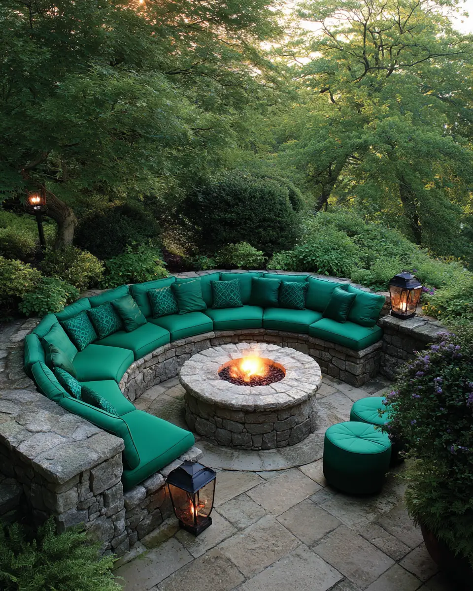 Emerald Green Traditional Patio Decor Ideas