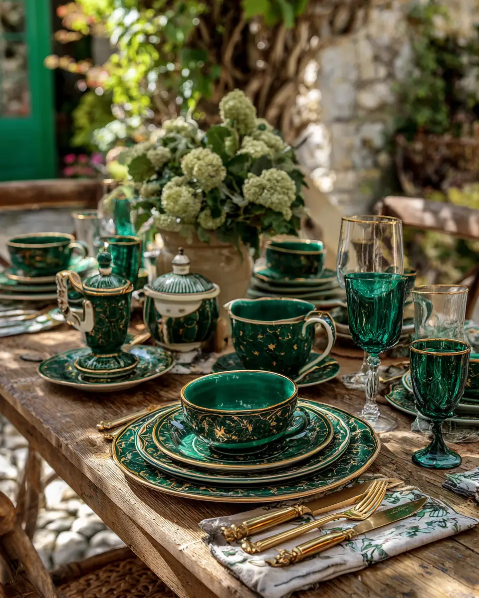 Emerald Green Traditional Patio Decor Ideas