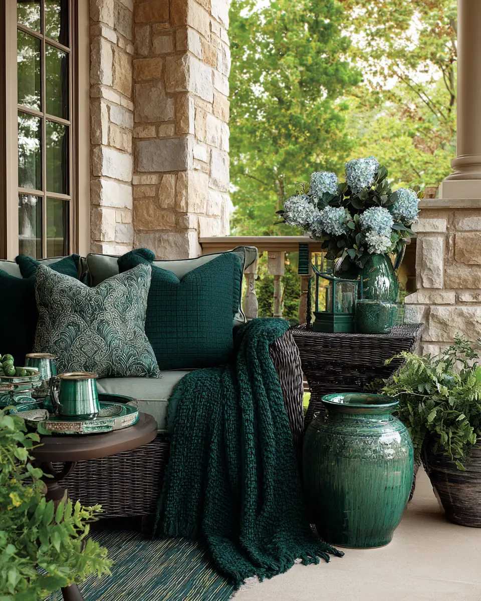 Emerald Green Traditional Patio Decor Ideas