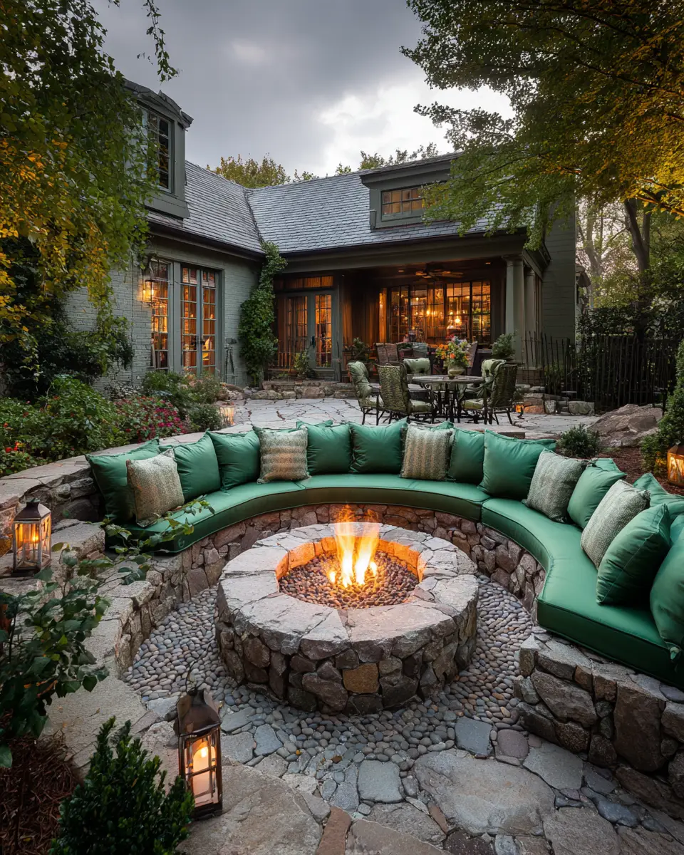Emerald Green Traditional Patio Decor Ideas