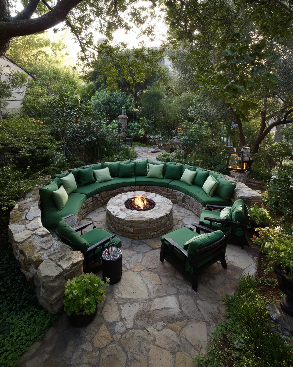 Emerald Green Traditional Patio Decor Ideas