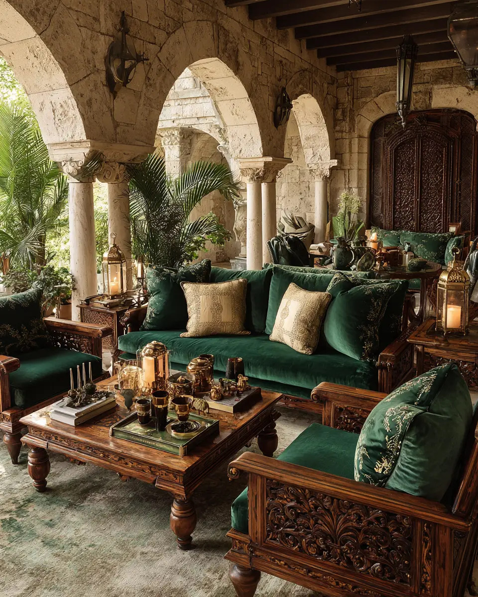 Emerald Green Traditional Patio Decor Ideas