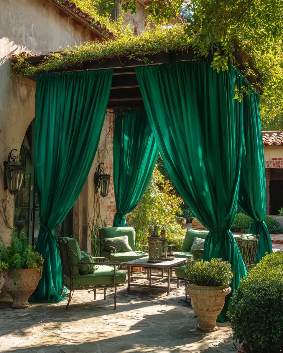 Emerald Green Traditional Patio Decor Ideas