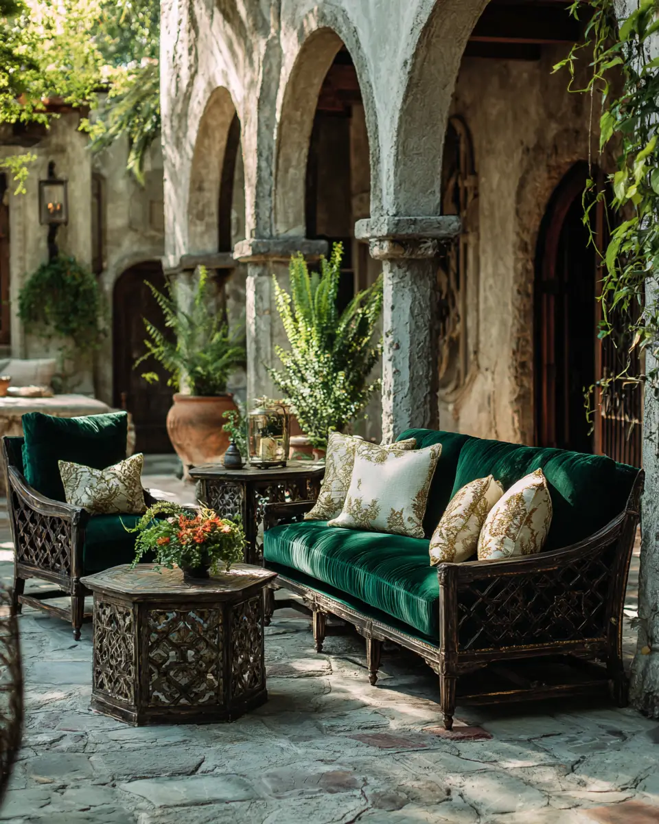Emerald Green Traditional Patio Decor Ideas