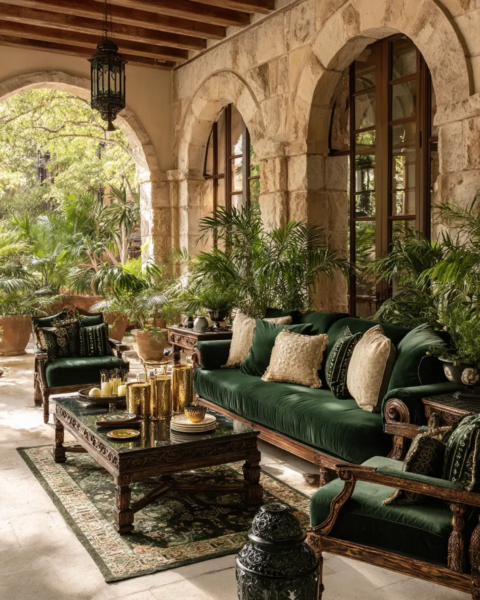 Emerald Green Traditional Patio Decor Ideas