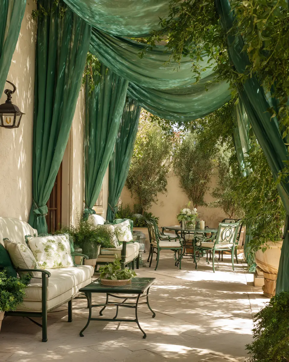Emerald Green Traditional Patio Decor Ideas