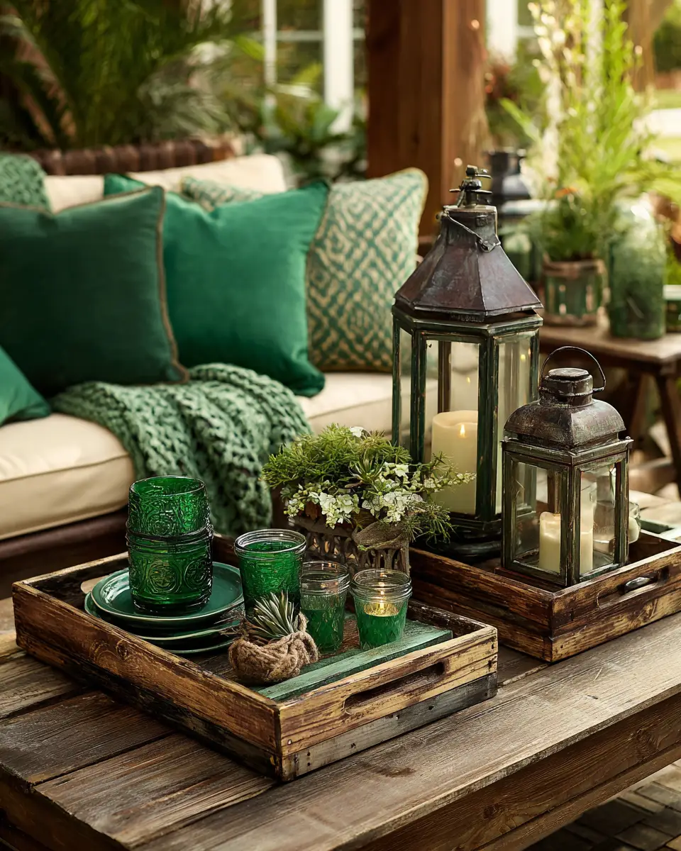 Emerald Green Traditional Patio Decor Ideas