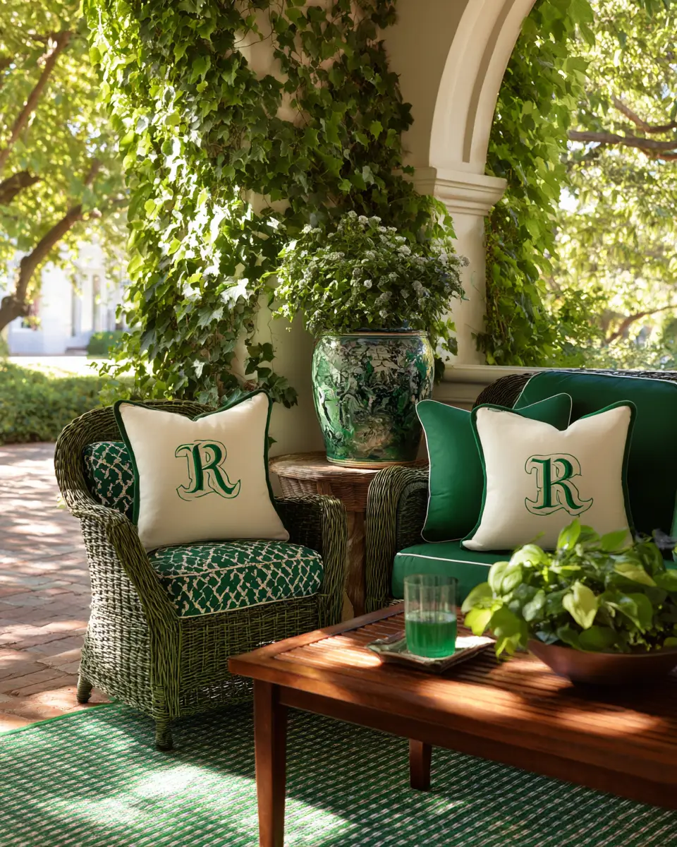 Emerald Green Traditional Patio Decor Ideas