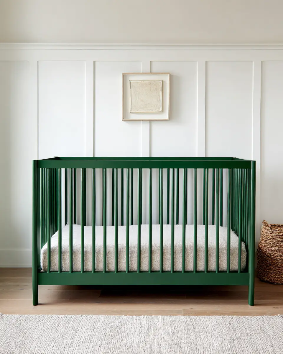 Emerald Green Transitional Nursery Decor Ideas