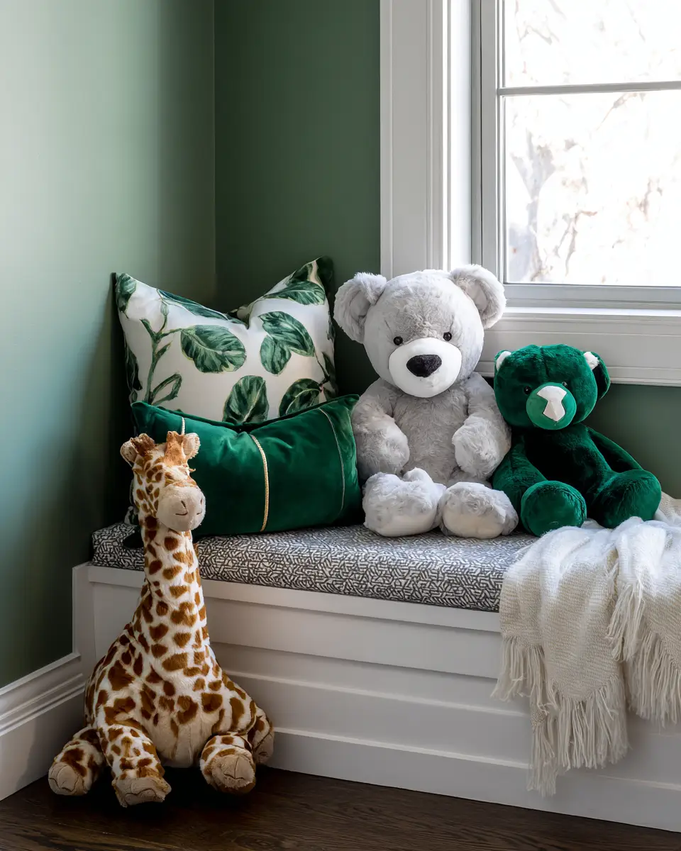 Emerald Green Transitional Nursery Decor Ideas